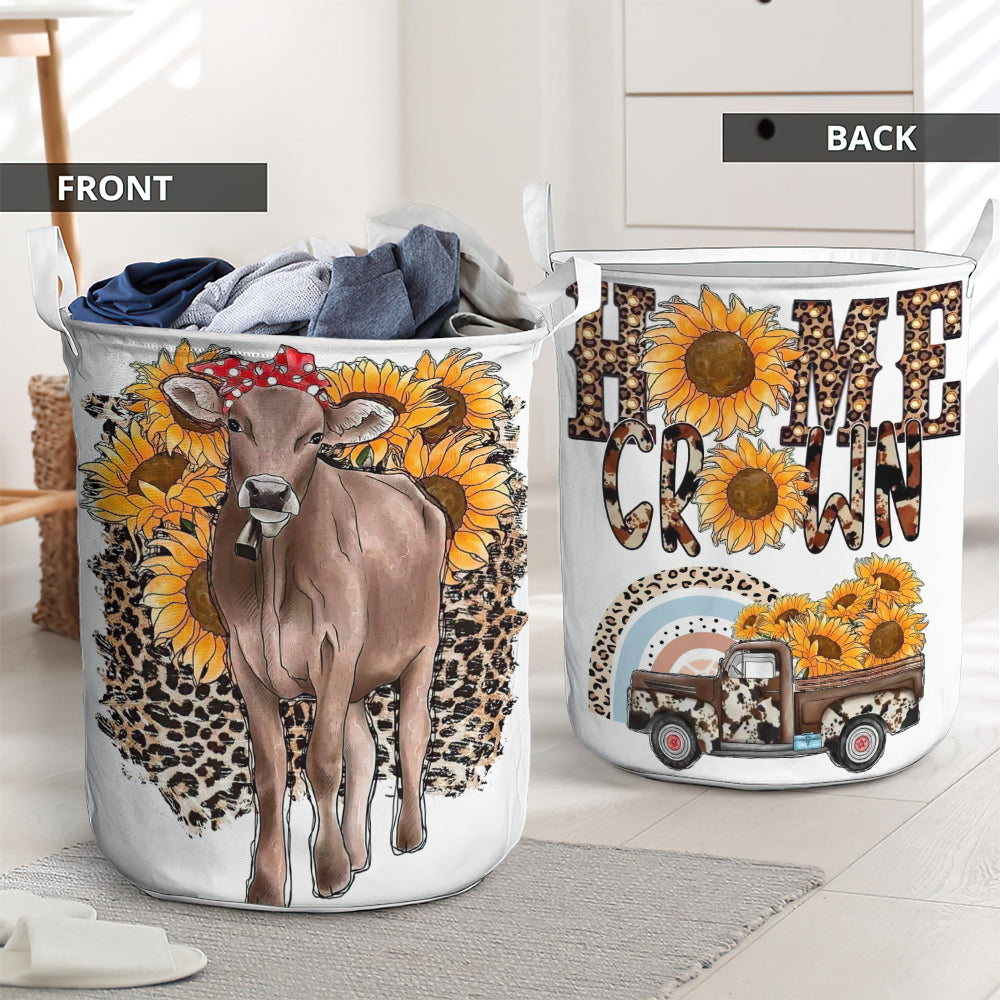 Cow home crown leopard style - Laundry basket - LAUB17LIN020322-Owls Matrix