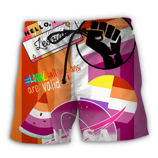 LGBT Lesbian Pride Sorry Mom Humor - Beach Short