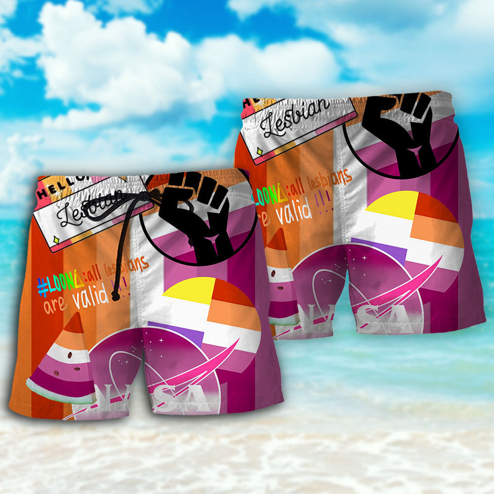 LGBT Lesbian Pride Sorry Mom Humor - Beach Short