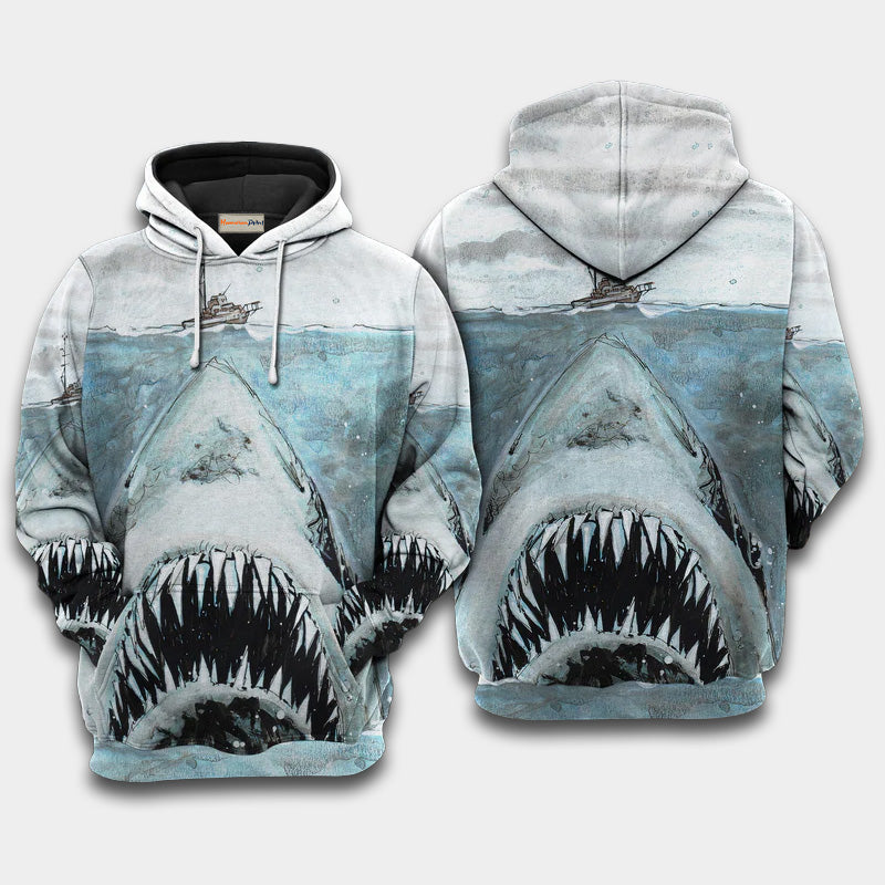 Let Shark Kiss You Funny Ocean Art – 3D Hoodie
