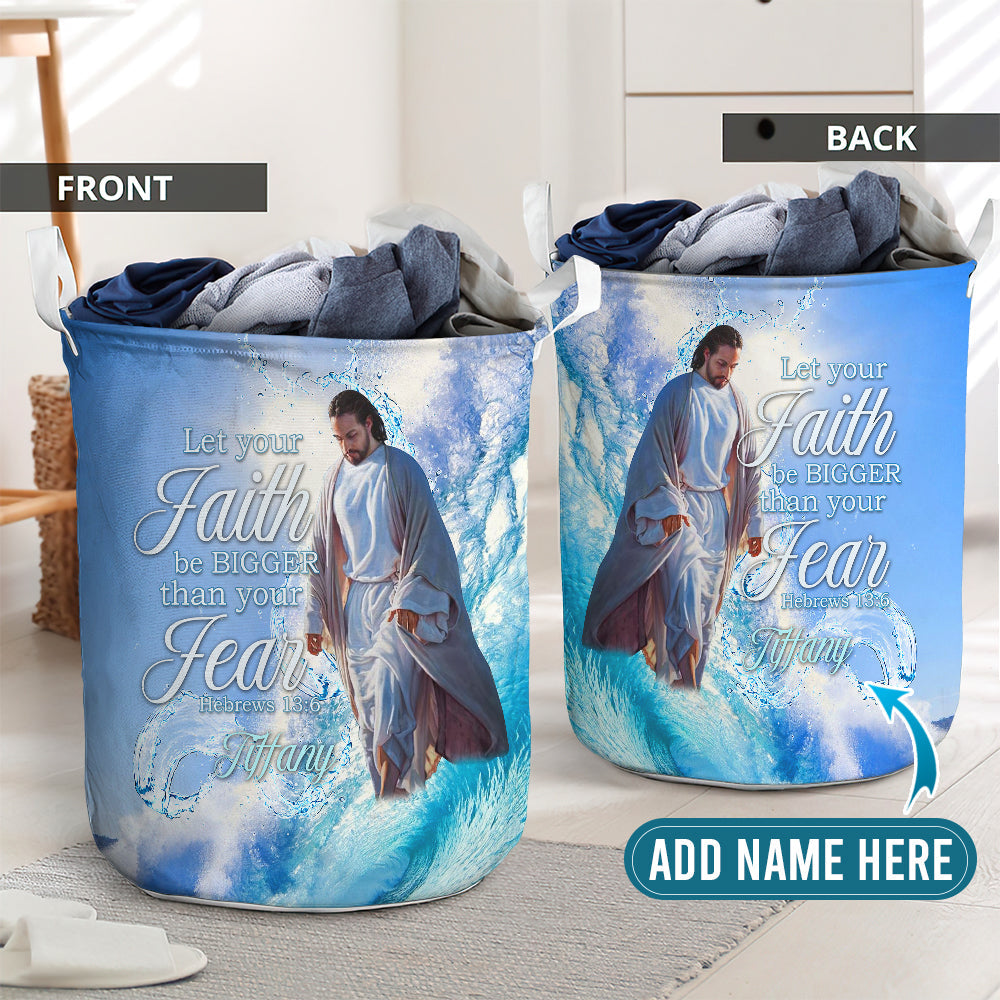 Let your faith be bigger Jesus personalized - Laundry basket - LAUB02TNH240222-Owls Matrix