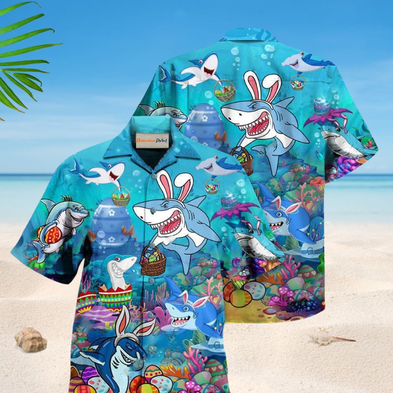Lets Enjoy Easter With Sharks Edition – Hawaiian Shirt