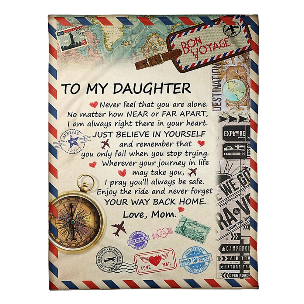 Letter Just Believe In Yourself Daughter Gift 50 x 60 Inch Flannel Blanket For Cozy Bedroom And Sofa Decor