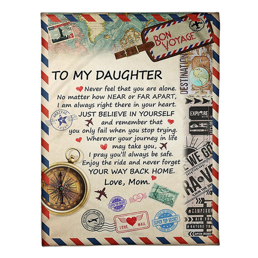 Letter Just Believe In Yourself Daughter Gift 50 x 60 Inch Flannel Blanket For Cozy Bedroom And Sofa Decor