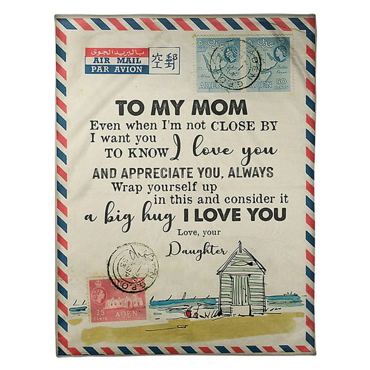 Dear Mom Letter I Love You 50 x 60 Inch Flannel Blanket For Cozy Bedroom And Sofa Decor
