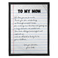 Dear Mom Letter 50 x 60 Inch Flannel Blanket For Cozy Bedroom And Sofa Decor