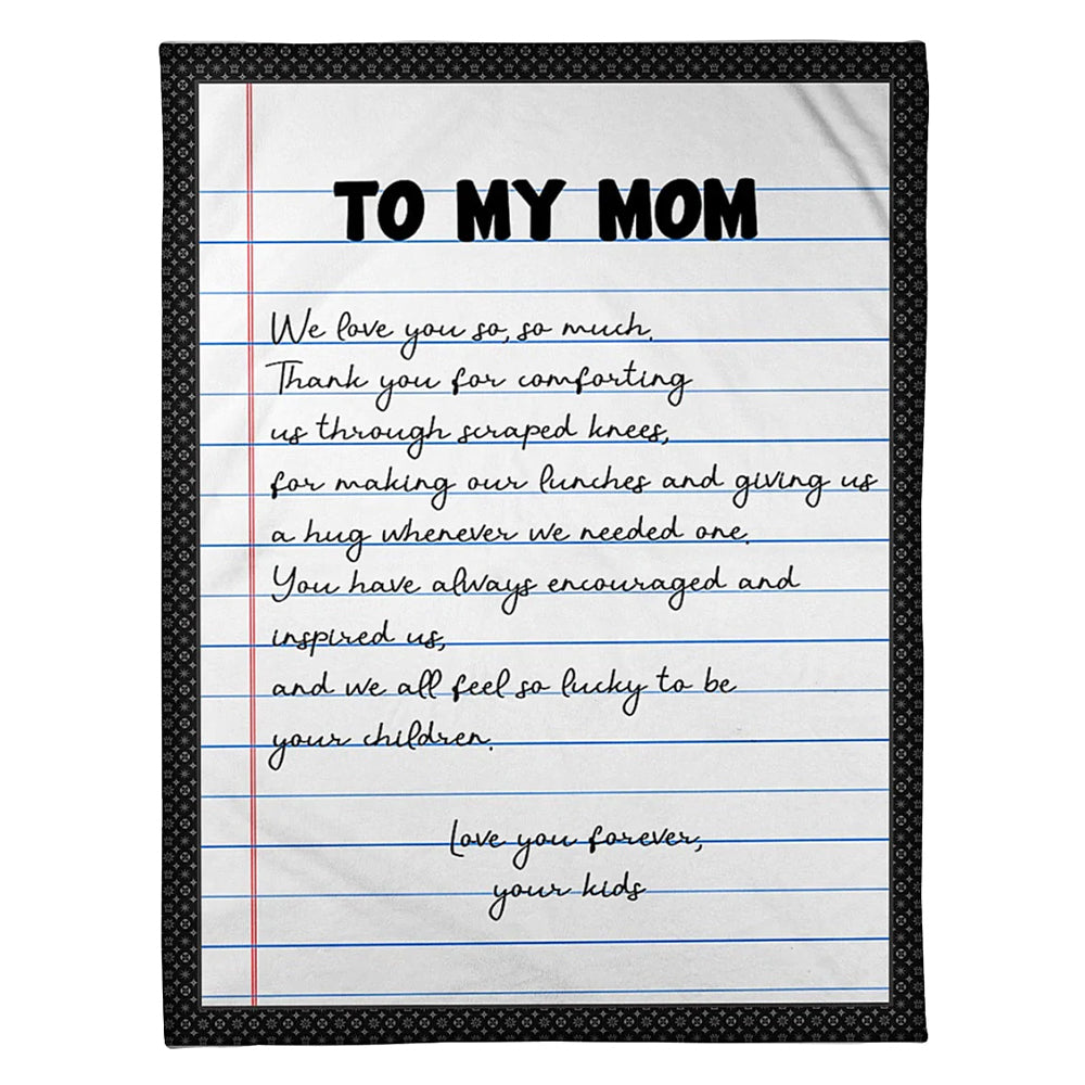 Dear Mom Letter 50 x 60 Inch Flannel Blanket For Cozy Bedroom And Sofa Decor