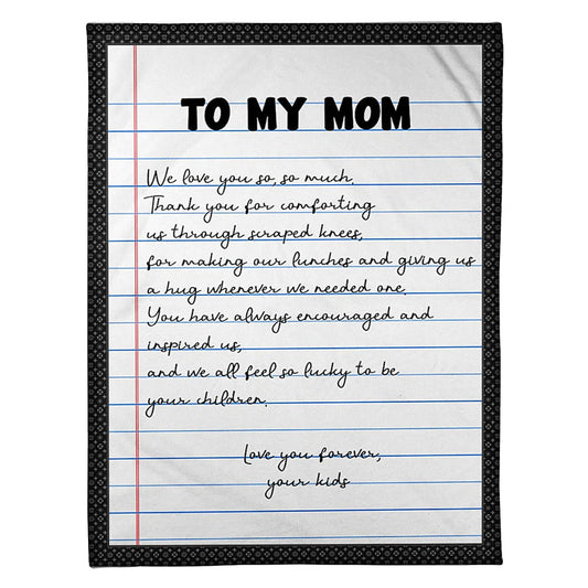 Dear Mom Letter 50 x 60 Inch Flannel Blanket For Cozy Bedroom And Sofa Decor