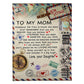 Letter Beloved Mother Message 50 x 60 Inch Flannel Blanket For Cozy Bedroom And Sofa Decor