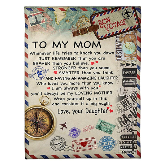 Letter Beloved Mother Message 50 x 60 Inch Flannel Blanket For Cozy Bedroom And Sofa Decor