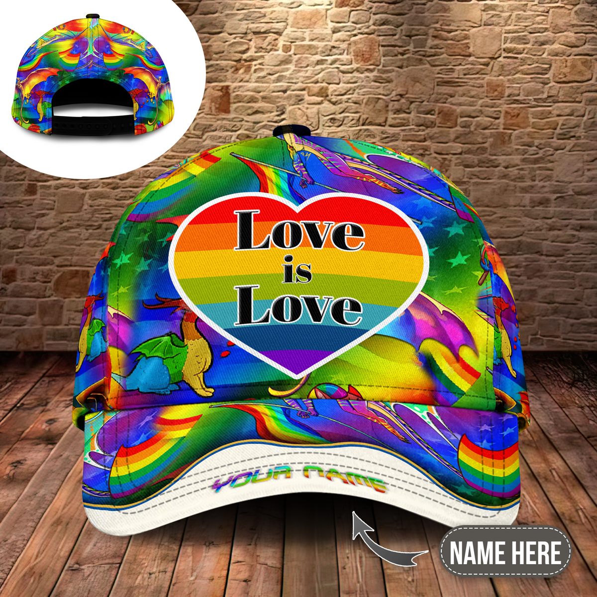 Love Is Love Dragon Personalized – Classic Cap
