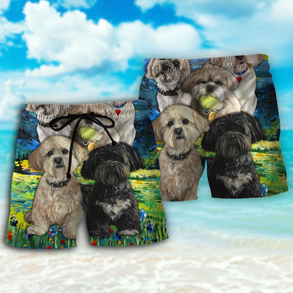 Lhasa Apso Artistic Dog Lover - Beach Short