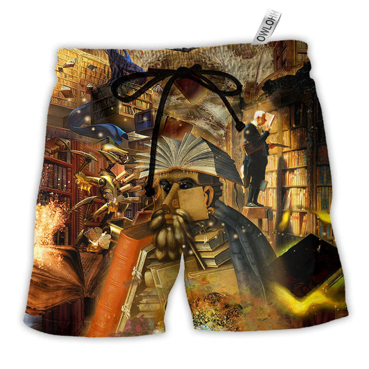Beach Short / Adults / S Book Mysterious Librarian - Beach Short - Owls Matrix LTD