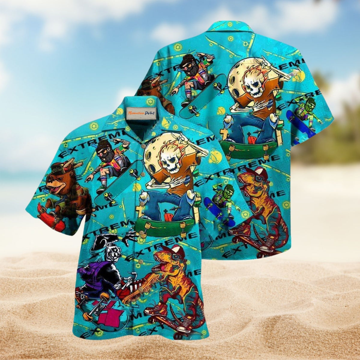 Life Is Like Skateboarding Skull Edition – Hawaiian Shirt