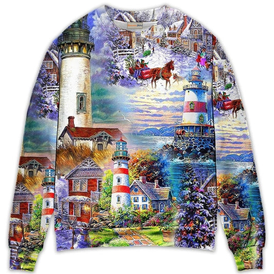 Lighthouse Christmas Santa Be A Light – Sweater - Ugly Christmas Sweater