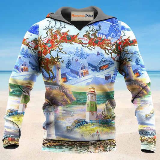 Lighthouse Through The Storm Christmas - 3D Hoodie