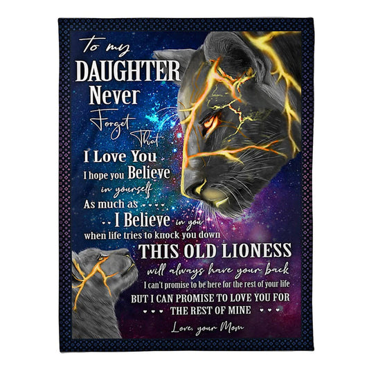 Lion Believe In Yourself Daughter Gift 50 x 60 Inch Flannel Blanket For Cozy Bedroom And Sofa Decor