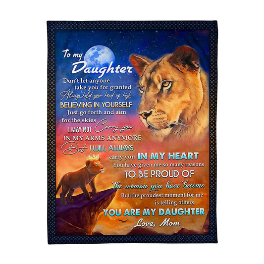 Lion Believing In Yourself Daughter Gift 50 x 60 Inch Flannel Blanket For Cozy Bedroom And Sofa Decor