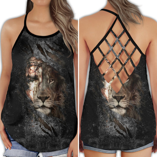 Lion Bless Today Strong Wild Spirit Nature Art Style - Hollow Tank Top