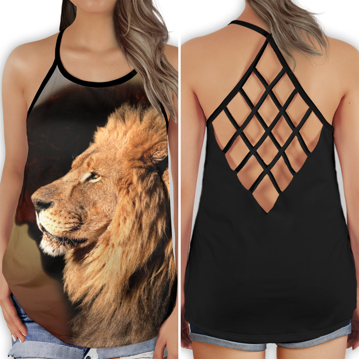 Lion Blessed Life Power Spirit - Hollow Tank Top