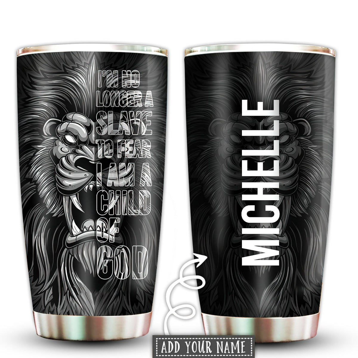 Lion Child Of God Dark Personalized 20 Oz Tumbler