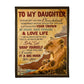 Lion Consider Big Hug Daughter Gift 50 x 60 Inch Flannel Blanket For Cozy Bedroom And Sofa Decor