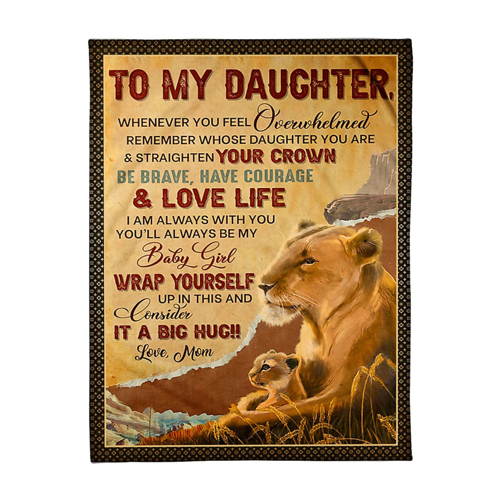 Lion Consider Big Hug Daughter Gift 50 x 60 Inch Flannel Blanket For Cozy Bedroom And Sofa Decor