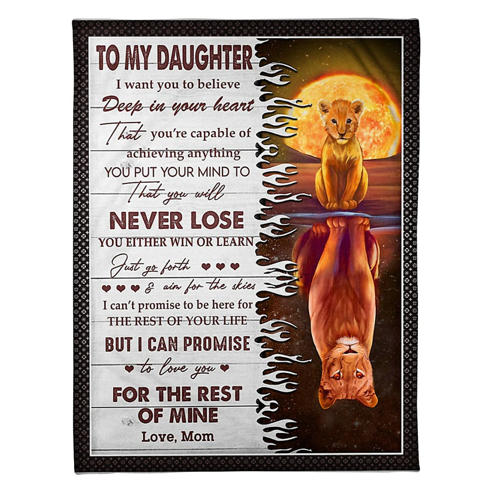 Lion Deep In Your Heart Daughter Gift 50 x 60 Inch Flannel Blanket For Cozy Bedroom And Sofa Decor