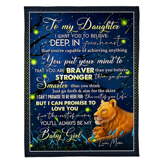 Lion Deep In Your Heart Daughter Gift 50 x 60 Inch Flannel Blanket For Cozy Bedroom And Sofa Decor