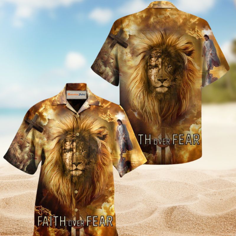 Lion Faith Over Fear Edition – Hawaiian Shirt