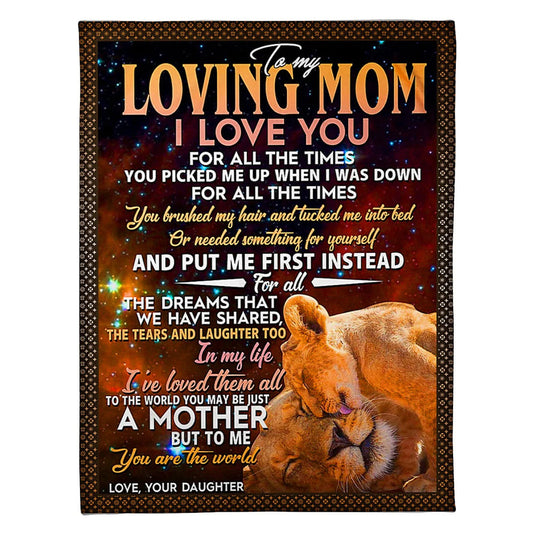Lion I Love You With All My Heart 50 x 60 Inch Flannel Blanket For Cozy Bedroom And Sofa Decor