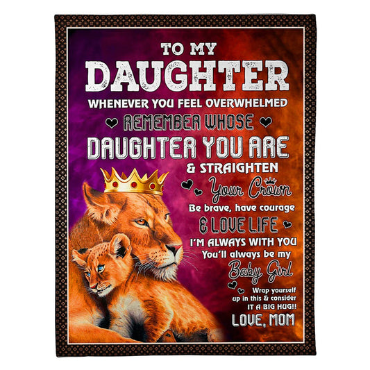Lion I'm Always With You Daughter Gift 50 x 60 Inch Flannel Blanket For Cozy Bedroom And Sofa Decor