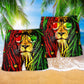 Lion Jamaica Inspired Red Color Art – Beach Short