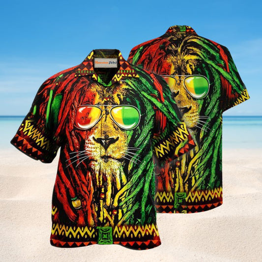 Lion Jamaica Red Edition – Hawaiian Shirt