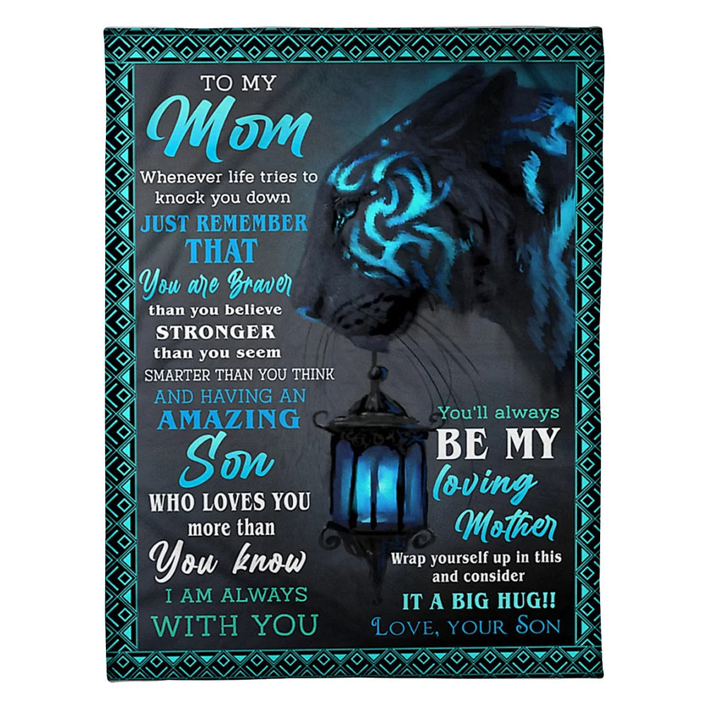 Lion To My Mom You Are Braver 50 x 60 Inch Flannel Blanket For Cozy Bedroom And Sofa Decor