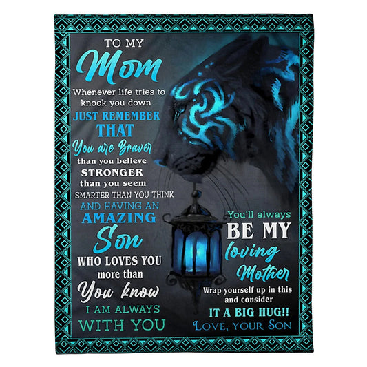 Lion To My Mom You Are Braver 50 x 60 Inch Flannel Blanket For Cozy Bedroom And Sofa Decor