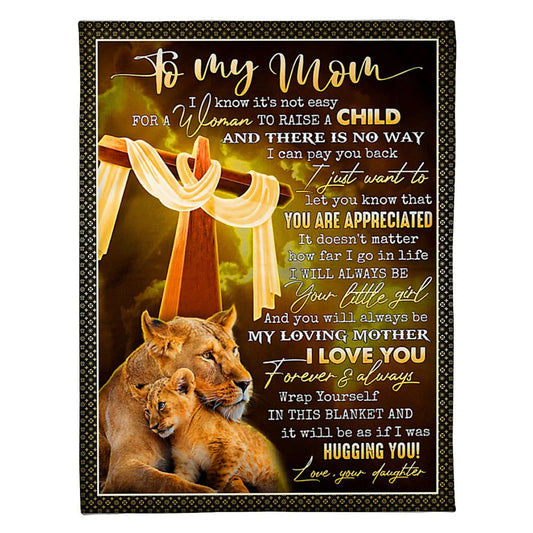 Lion Inspiring Family Hero Message Mother 50 x 60 Inch Flannel Blanket For Cozy Bedroom And Sofa Decor