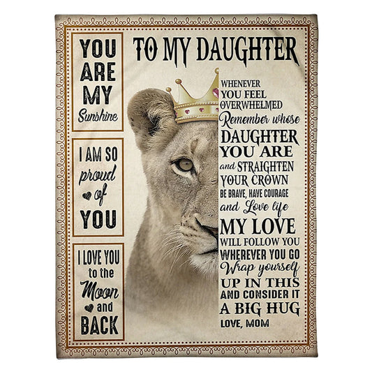 Lion Warm Sunshine Love Daughter Gift 50 x 60 Inch Flannel Blanket For Cozy Bedroom And Sofa Decor