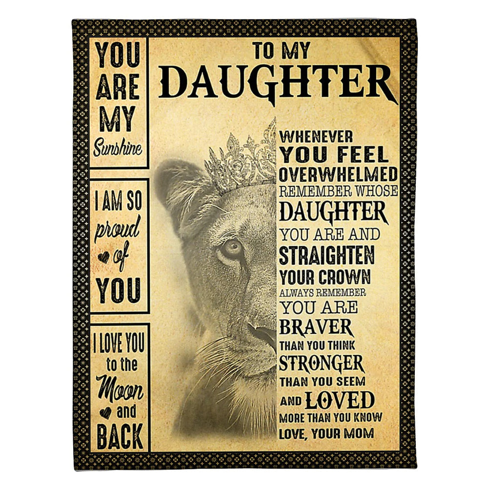 Lion Warm Sunshine Love Mom To Daughter 50 x 60 Inch Flannel Blanket For Cozy Bedroom And Sofa Decor