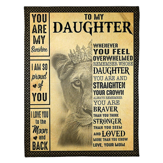 Lion Warm Sunshine Love Mom To Daughter 50 x 60 Inch Flannel Blanket For Cozy Bedroom And Sofa Decor
