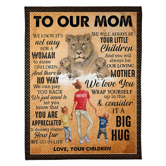 Lion To My Mom You Are My World 50 x 60 Inch Flannel Blanket For Cozy Bedroom And Sofa Decor