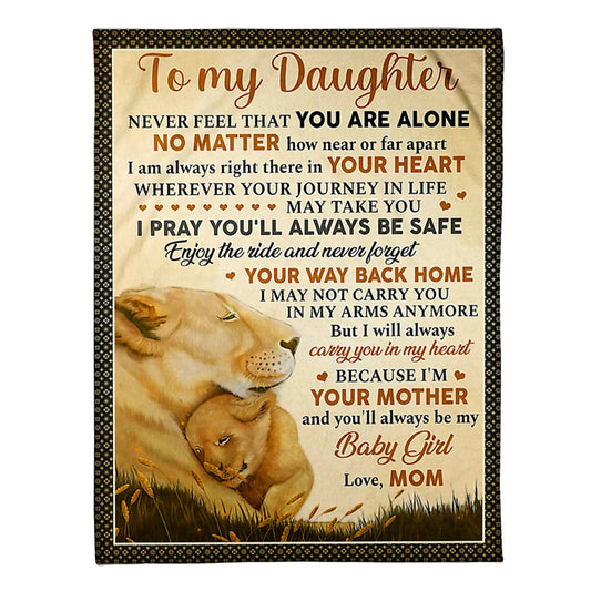 Lion Comforting Home Message Daughter Gift 50 x 60 Inch Flannel Blanket For Cozy Bedroom And Sofa Decor