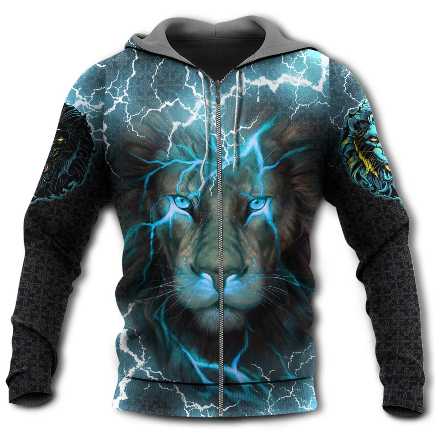 Lion Blue Light Power Style - 3D Hoodie