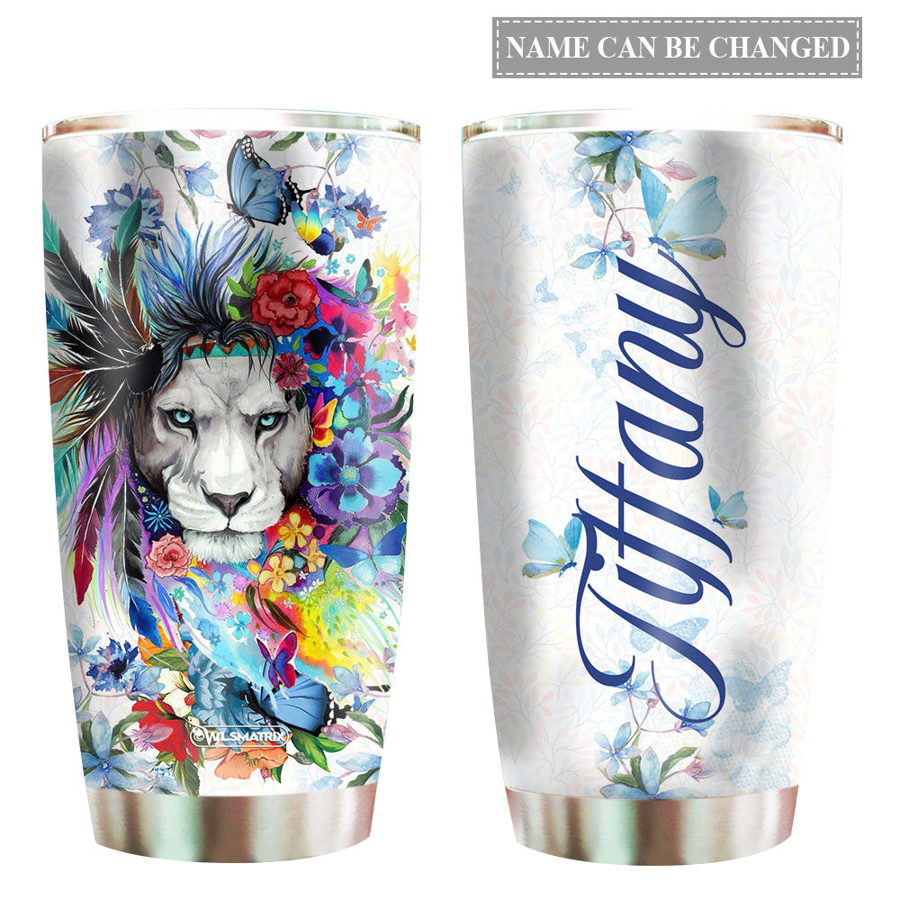 Lion Love Floral Personalized 20 Oz Tumbler For Travel Gifts