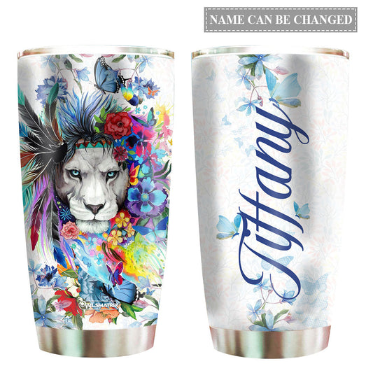 Lion Love Floral Personalized 20 Oz Tumbler For Travel Gifts