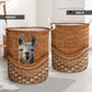 Llama Rattan Teaxture Cute - Laundry Basket - Owls Matrix LTD