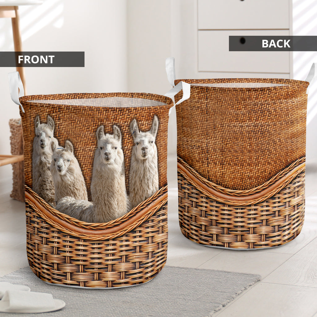 Llama Rattan Teaxture Laugh - Laundry Basket - Owls Matrix LTD
