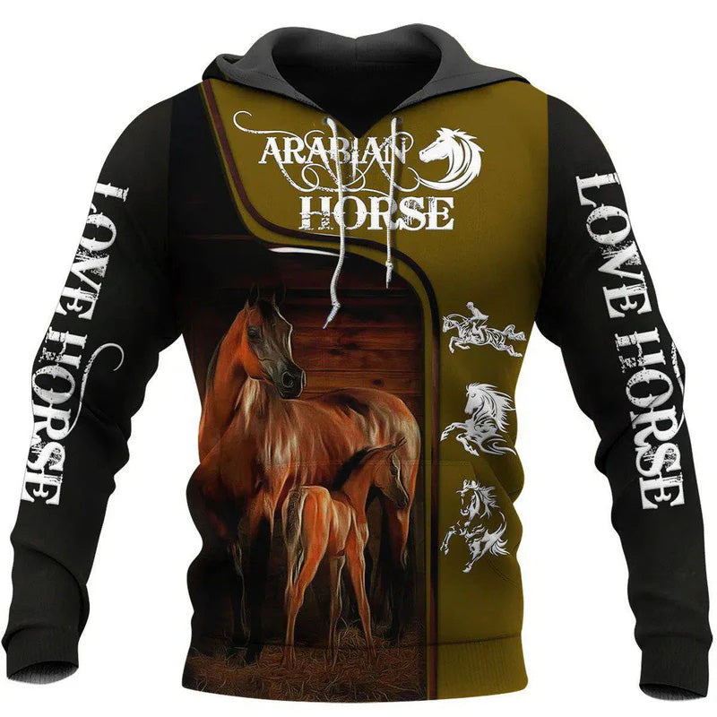 Love Horse All Over Print Art – 3D Hoodie