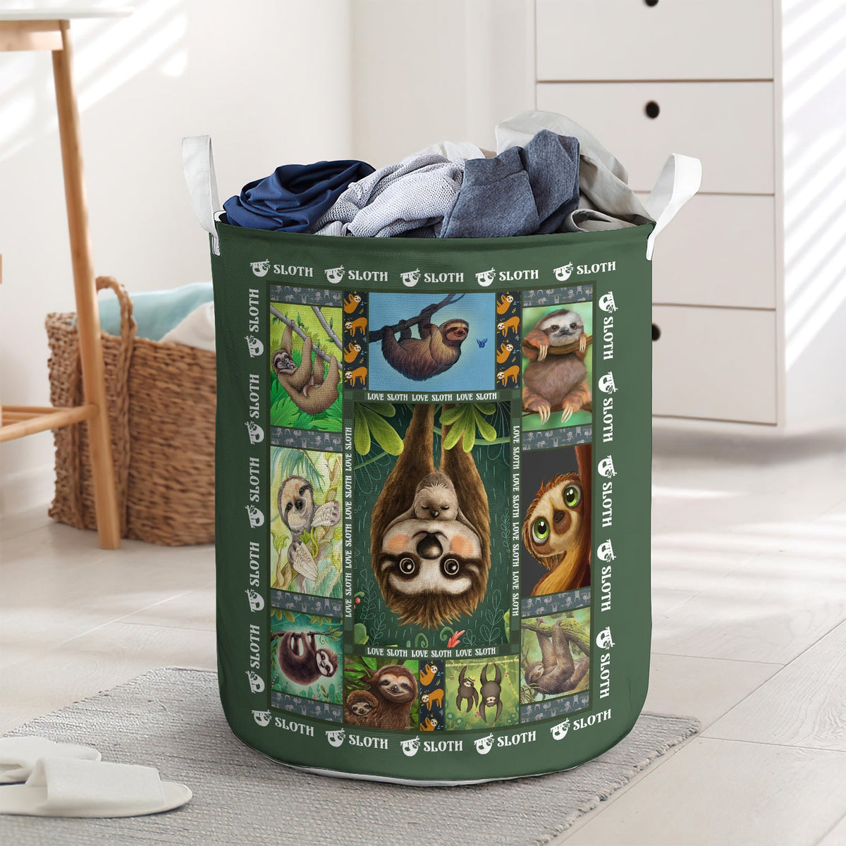 Love sloth fresh play - Laundry basket - LAUB05LIN280222-Owls Matrix