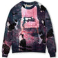 Lovely Cat On Pink Chair Art – Sweater - Ugly Christmas Sweater